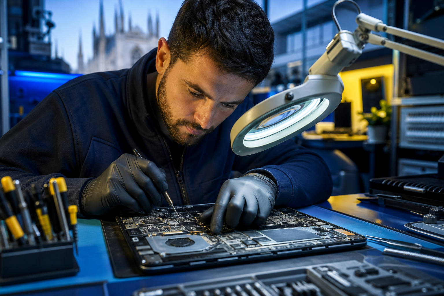 Riparazione precisa di una scheda elettronica